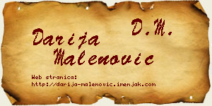 Darija Malenović vizit kartica